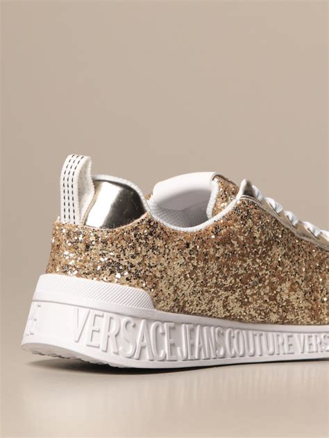 versace women black sneakers with glitter|raw clothingversace white sneakers women.